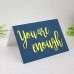 Foil Printing Invitation Card Simple Style Thank You Card Customized Content 